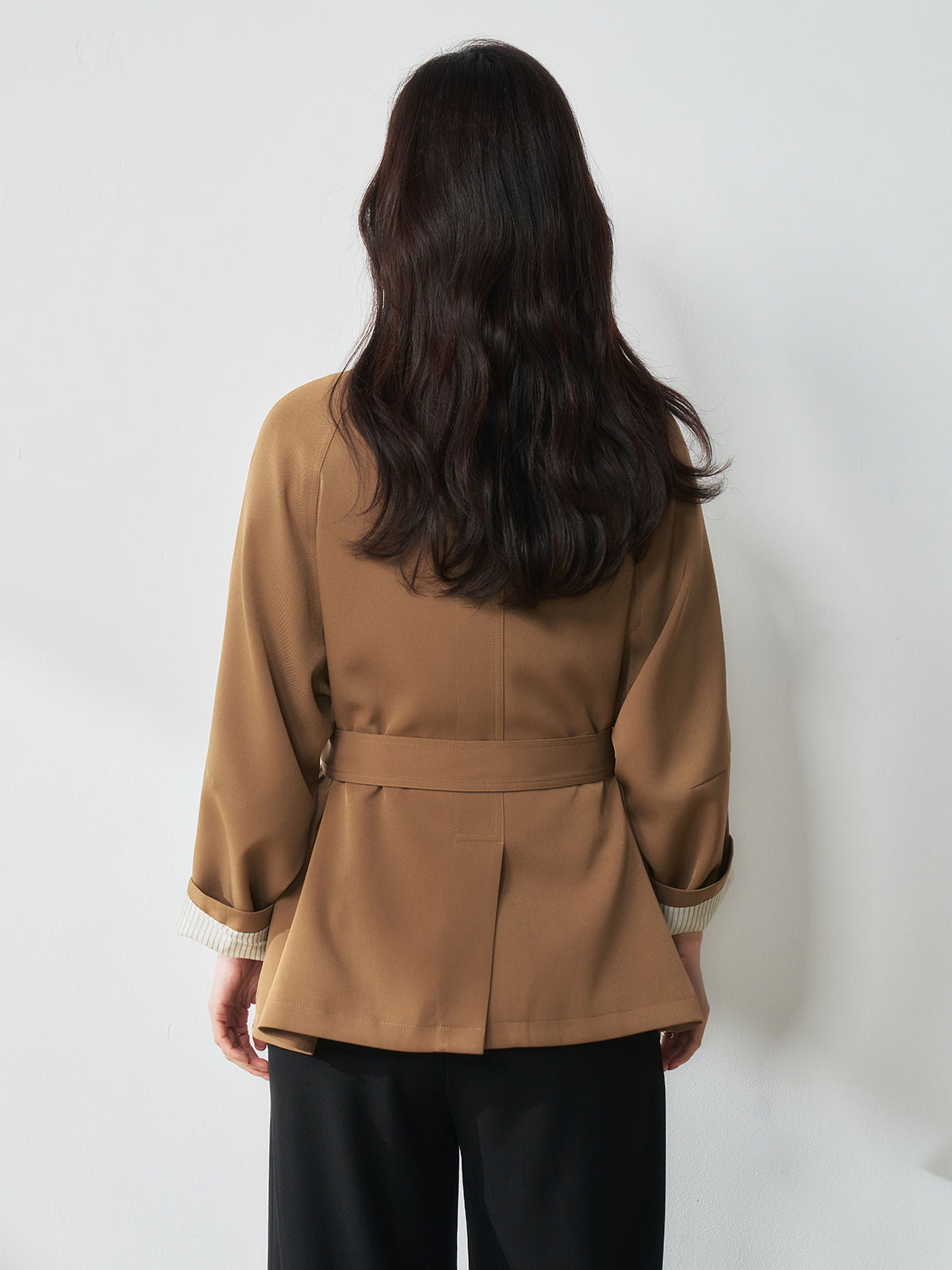 2025 Spring Stand Collar Trench Coat – Single Button, British Style