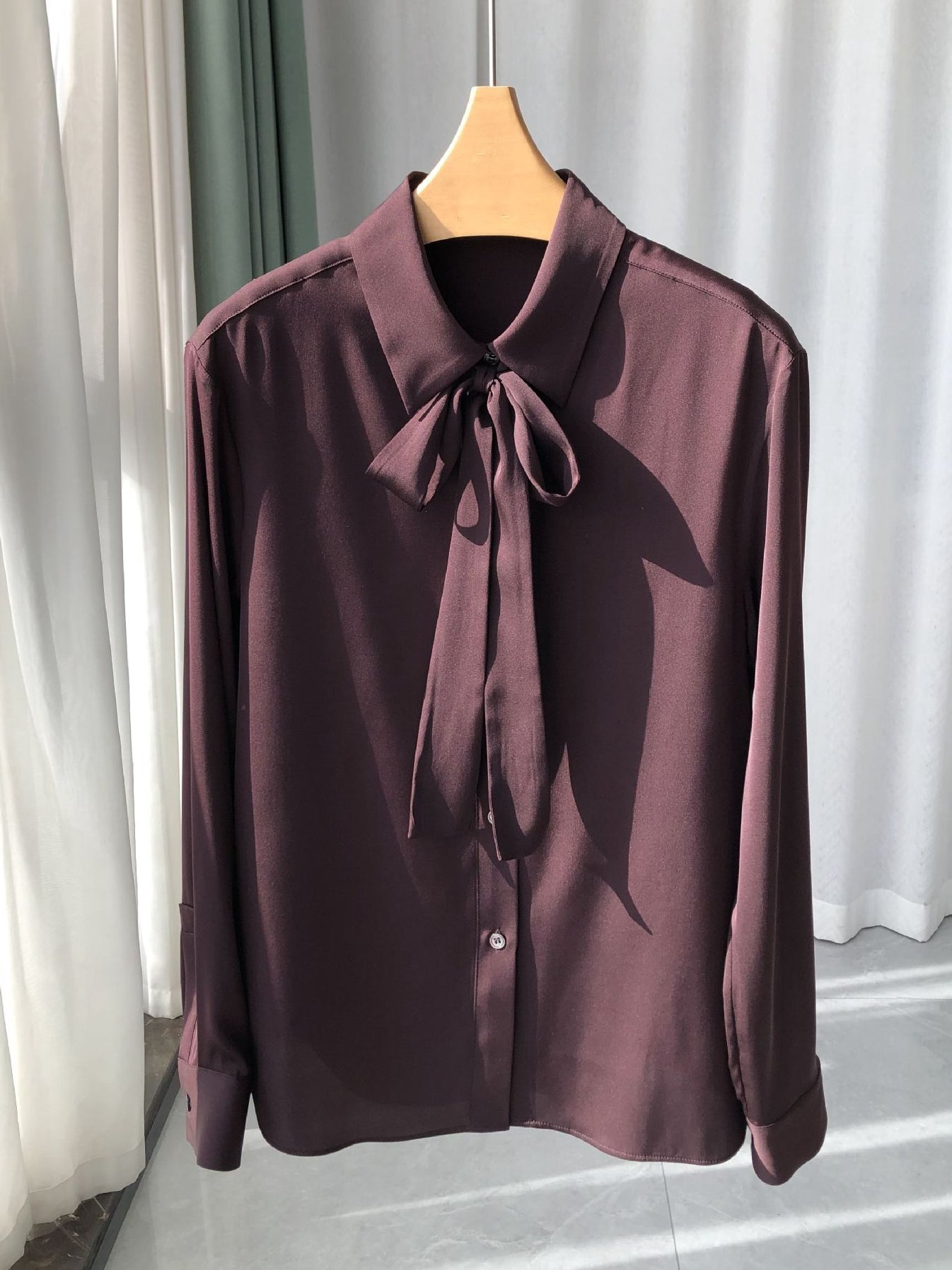 French Chic Silk Blouse | Soft Georgette & Elegant Bow Tie
