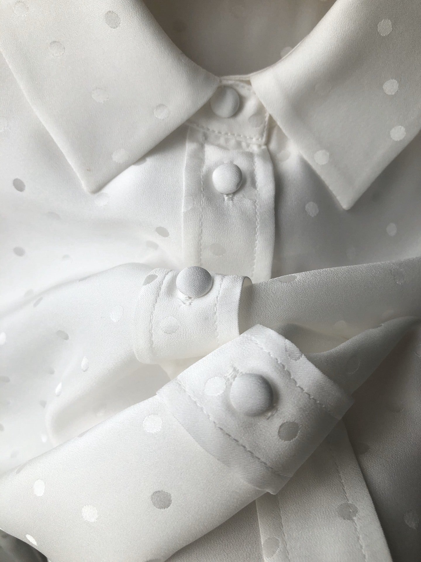 French Polka Dot Silk Jacquard Shirt – Relaxed Fit