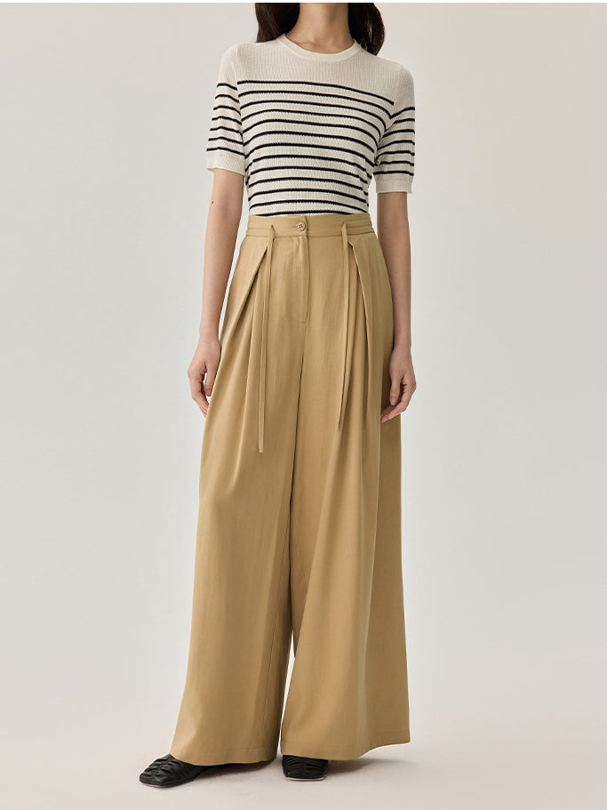 2025 Silk Wide-Leg Pants – High Waist, Flowy Fit