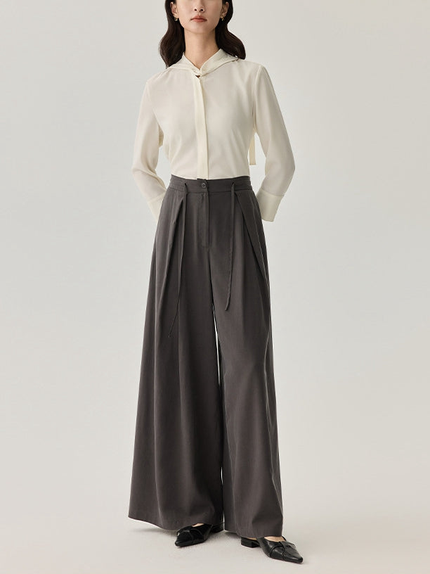 2025 Silk Wide-Leg Pants – High Waist, Flowy Fit