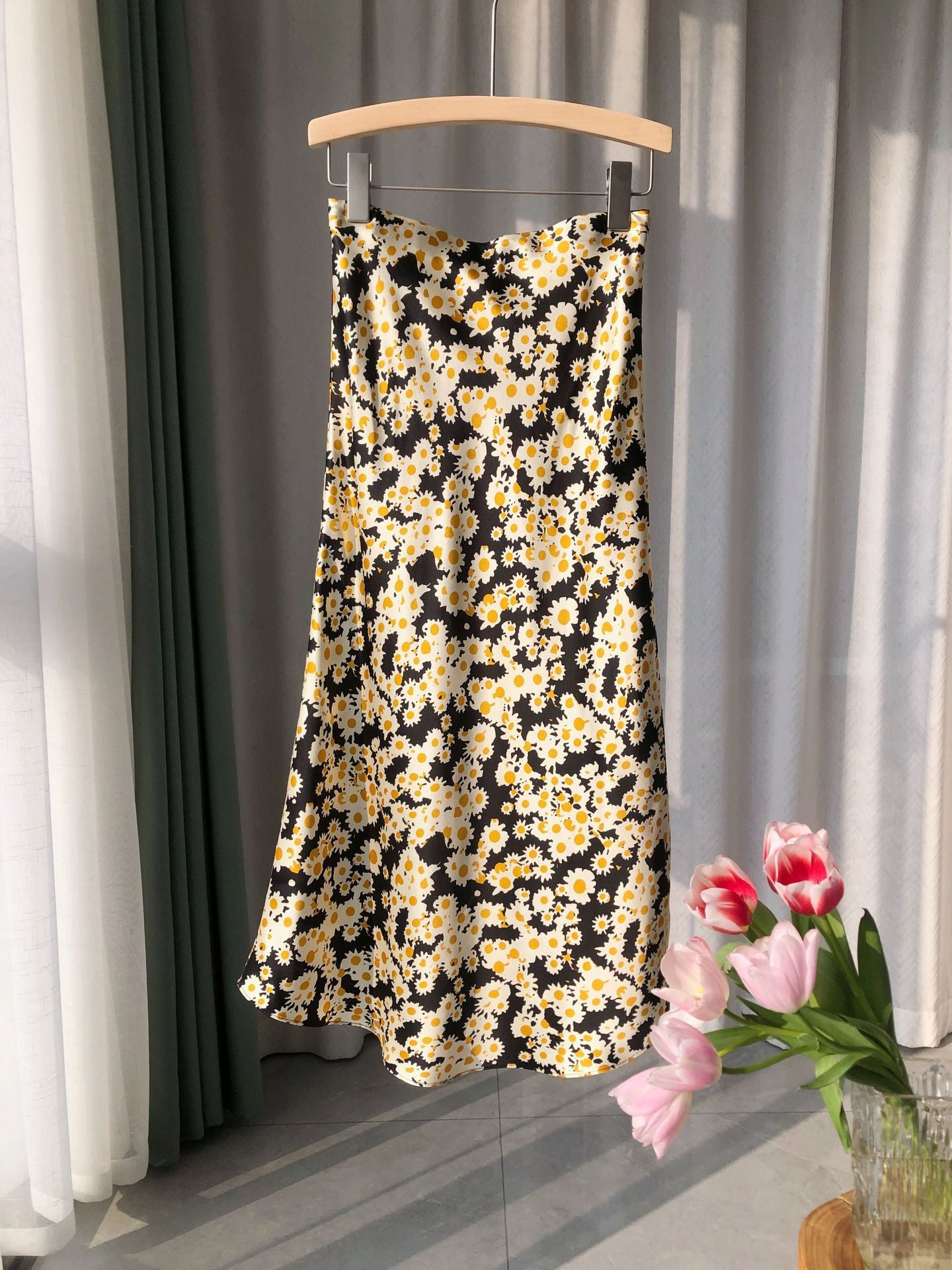 Elegant Silk Bias-Cut Mermaid Skirt | Luxe Satin, Flowy & Chic