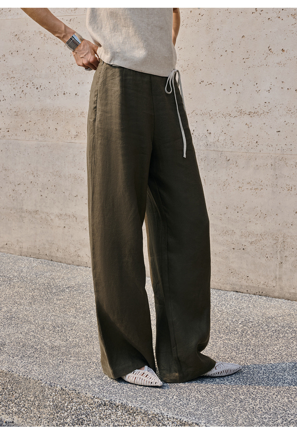 100% Linen Wide Leg Pants