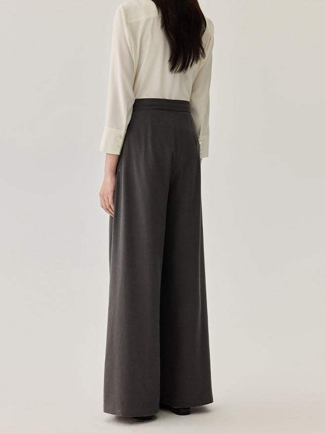 2025 Silk Wide-Leg Pants – High Waist, Flowy Fit