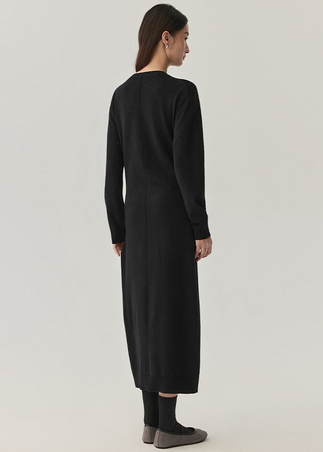 Women’s Wool-Cotton Blend Knit Midi Dress