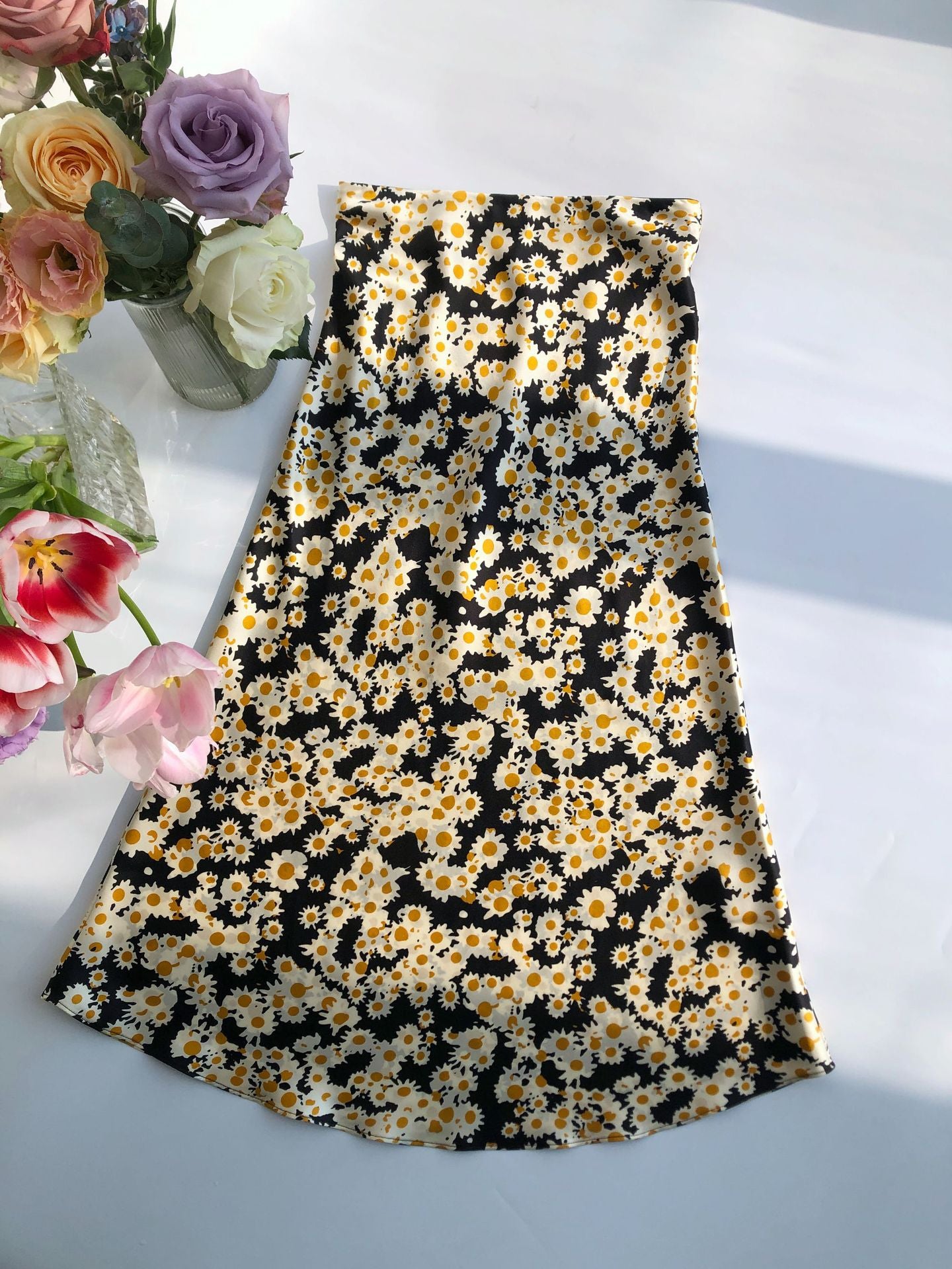 Elegant Silk Bias-Cut Mermaid Skirt | Luxe Satin, Flowy & Chic