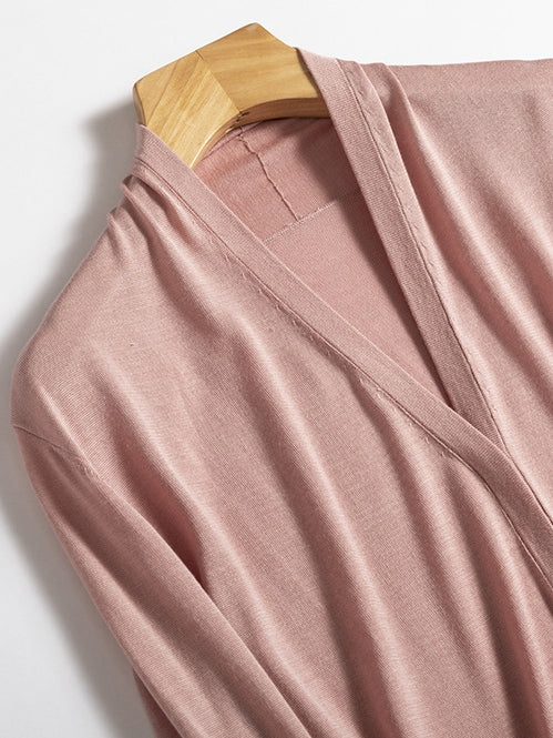 2025 Mulberry Silk V-Neck Cardigan – Lightweight, Versatile for Women