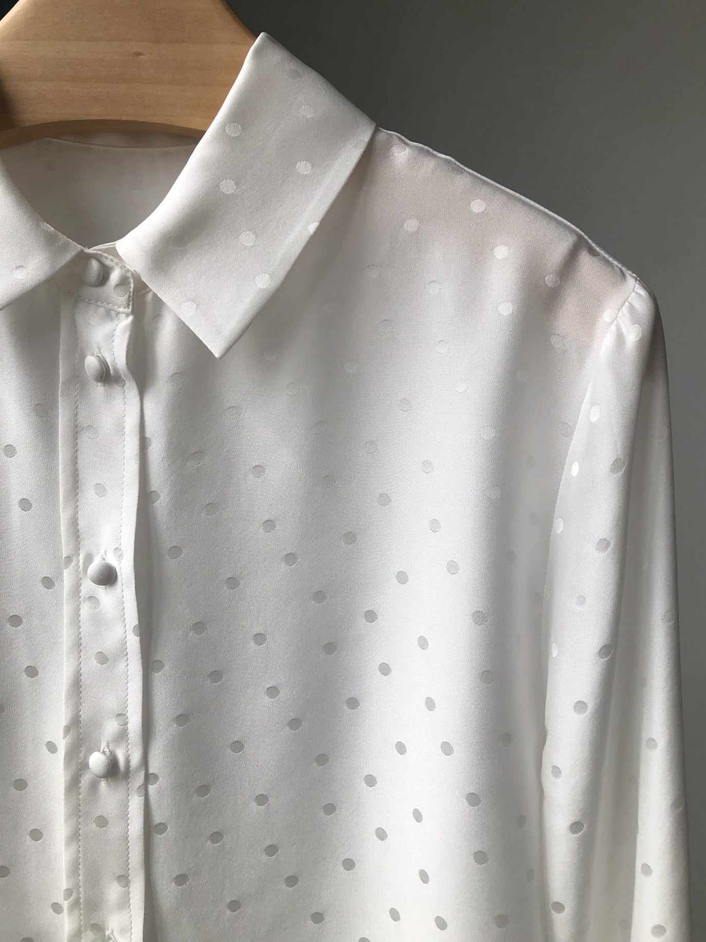 French Polka Dot Silk Jacquard Shirt – Relaxed Fit