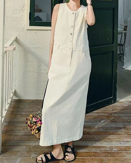 Cotton White Maxi Dress – S (Final Sale)