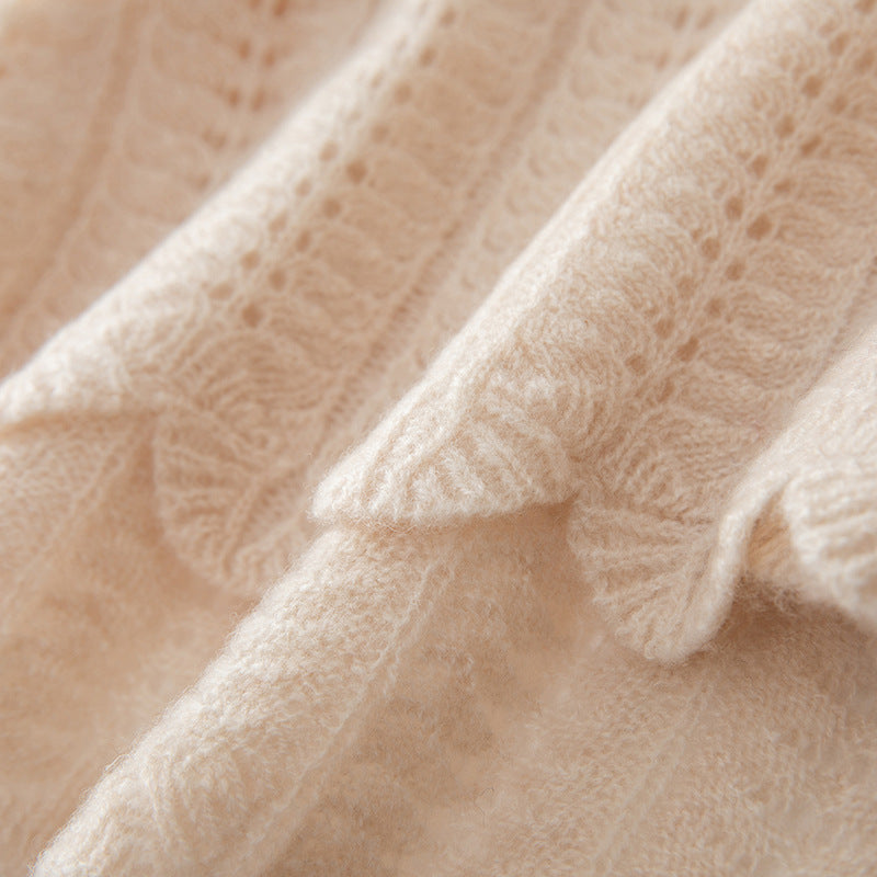 100% Wool Openwork Shawl Wrap – Lightweight Warm Scarf