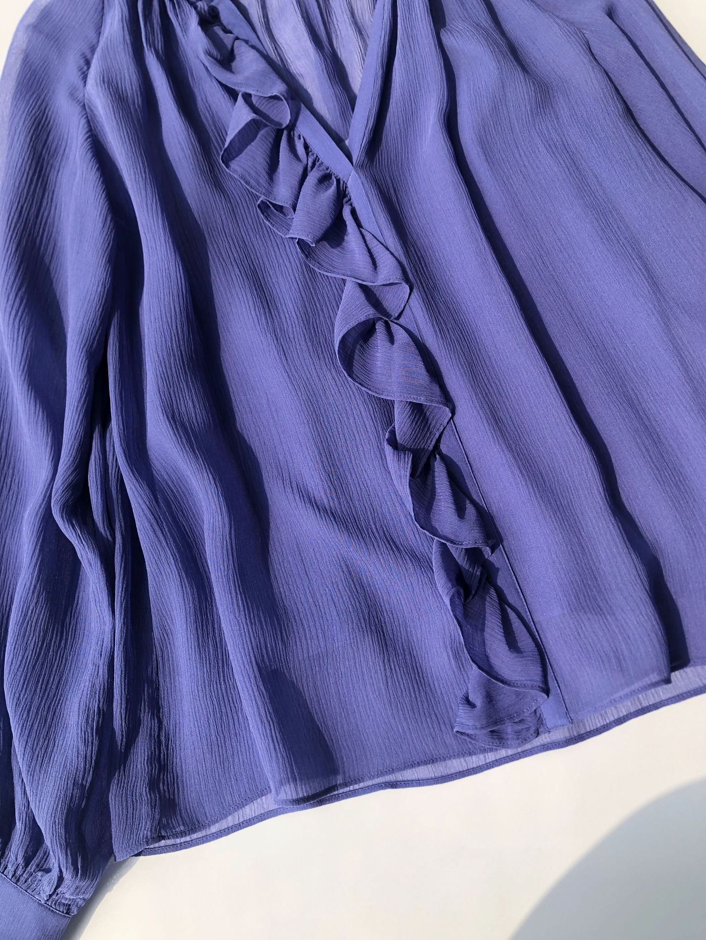 French Silk Crepe Blouse – V-Neck, with Camisole
