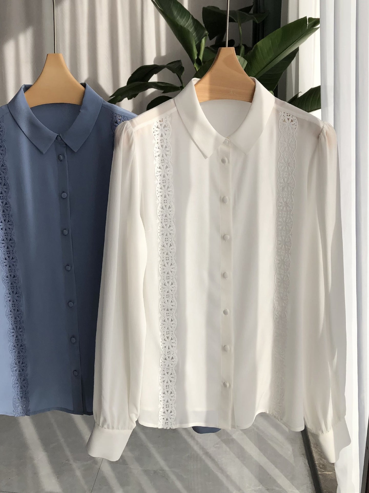 2025 Embroidered Lace Silk Shirt – Vintage, Mulberry Silk