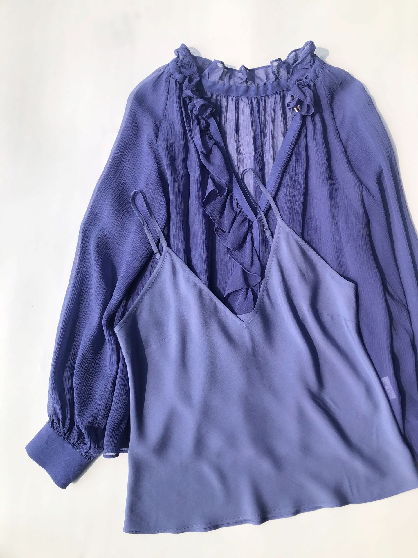 French Silk Crepe Blouse – V-Neck, with Camisole