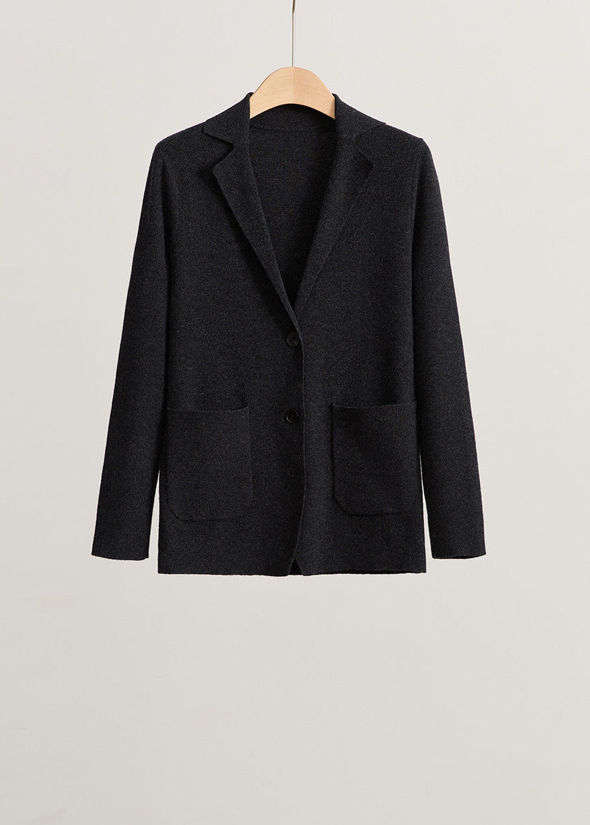 Women’s Wool Cardigan Coat – Simple, Warm, Solid Color