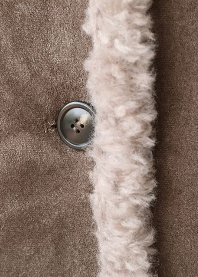 Reversible Genuine Shearling Coat – 100% Wool Stand Collar Jacket