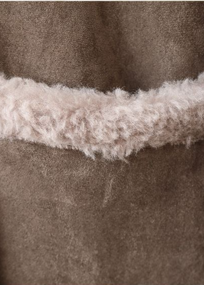 Reversible Genuine Shearling Coat – 100% Wool Stand Collar Jacket
