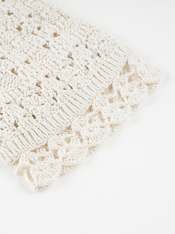 Sheer Crochet Knit Top – Minimalist Pullover