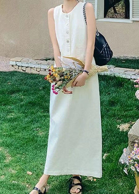 Cotton White Maxi Dress – S (Final Sale)