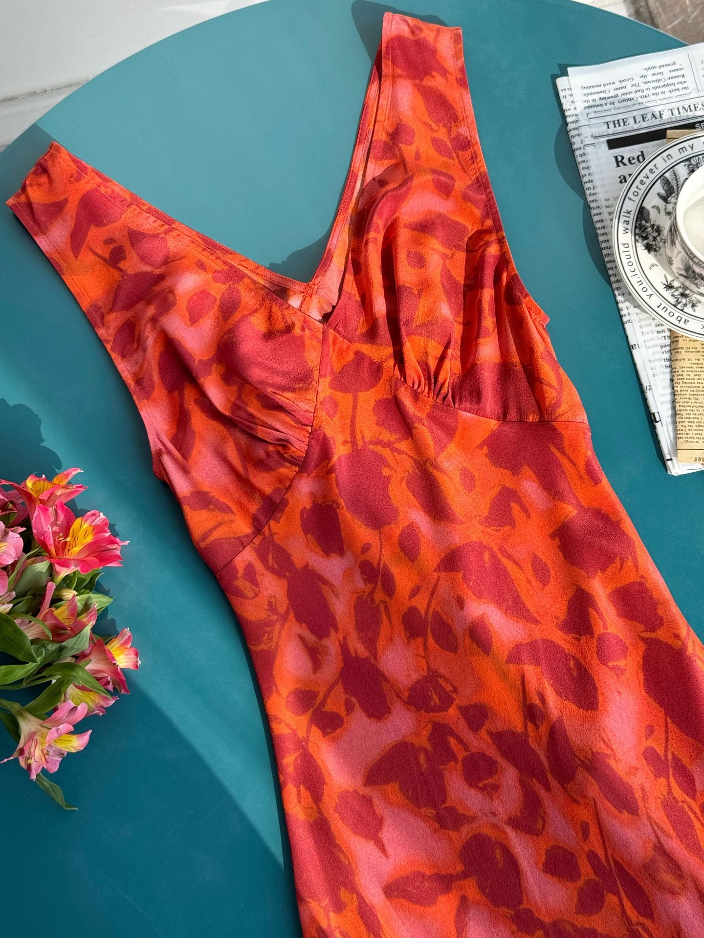 100% Silk Bias-Cut Sleeveless Maxi Dress