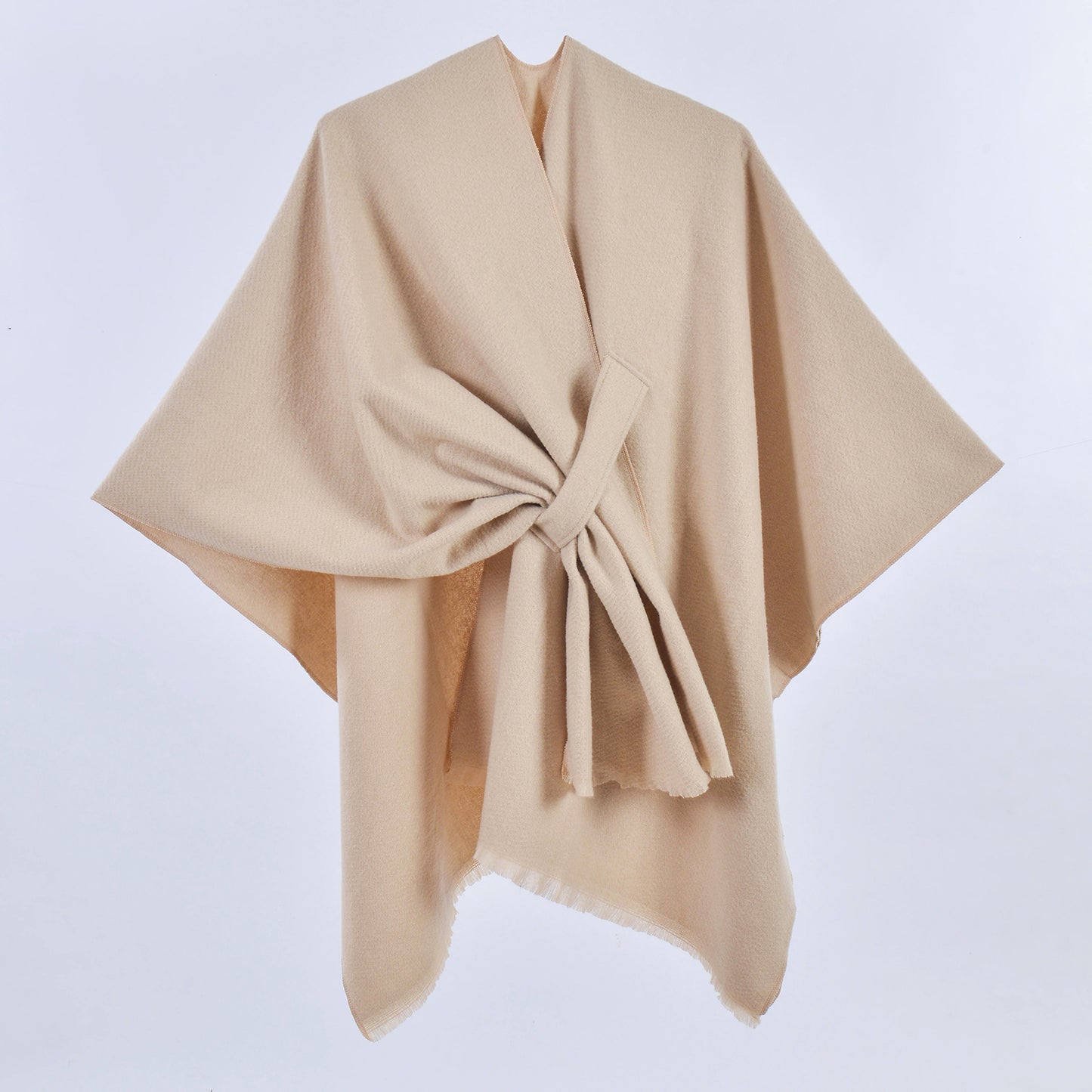 Faux Fur Trim Winter Cape Wrap  20230102