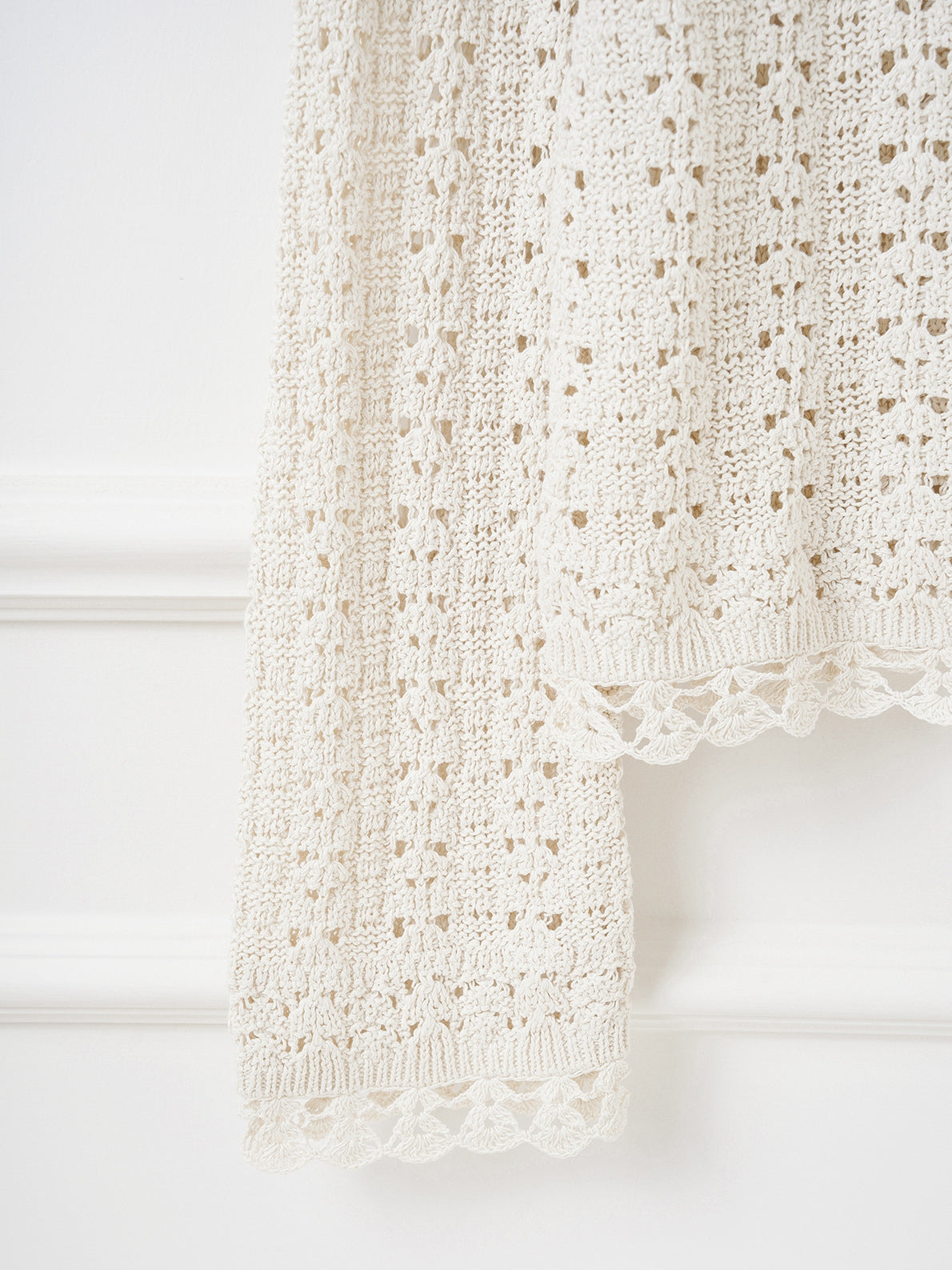 Sheer Crochet Knit Top – Minimalist Pullover