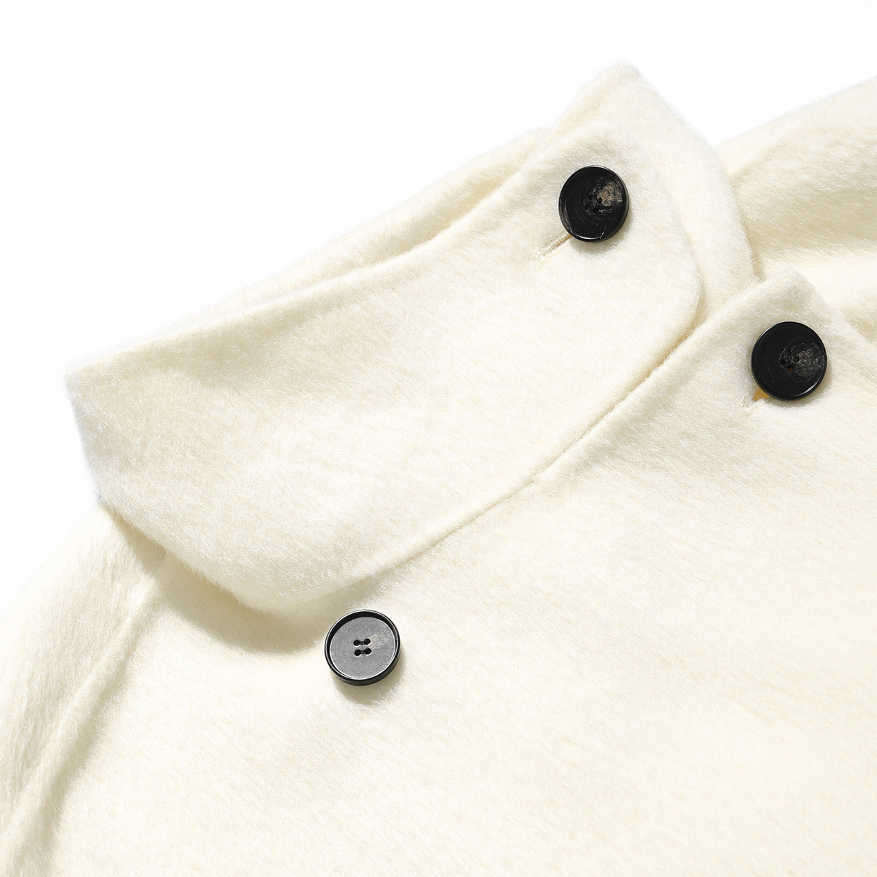 Women’s Double-Faced Wool-Blend Short Coat – Soft Rabbit Hair Blend Jacket
