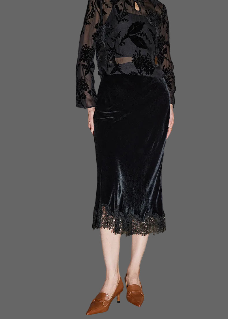 Mulberry Silk Midi Skirt – Elegant Mid-Length Skirt