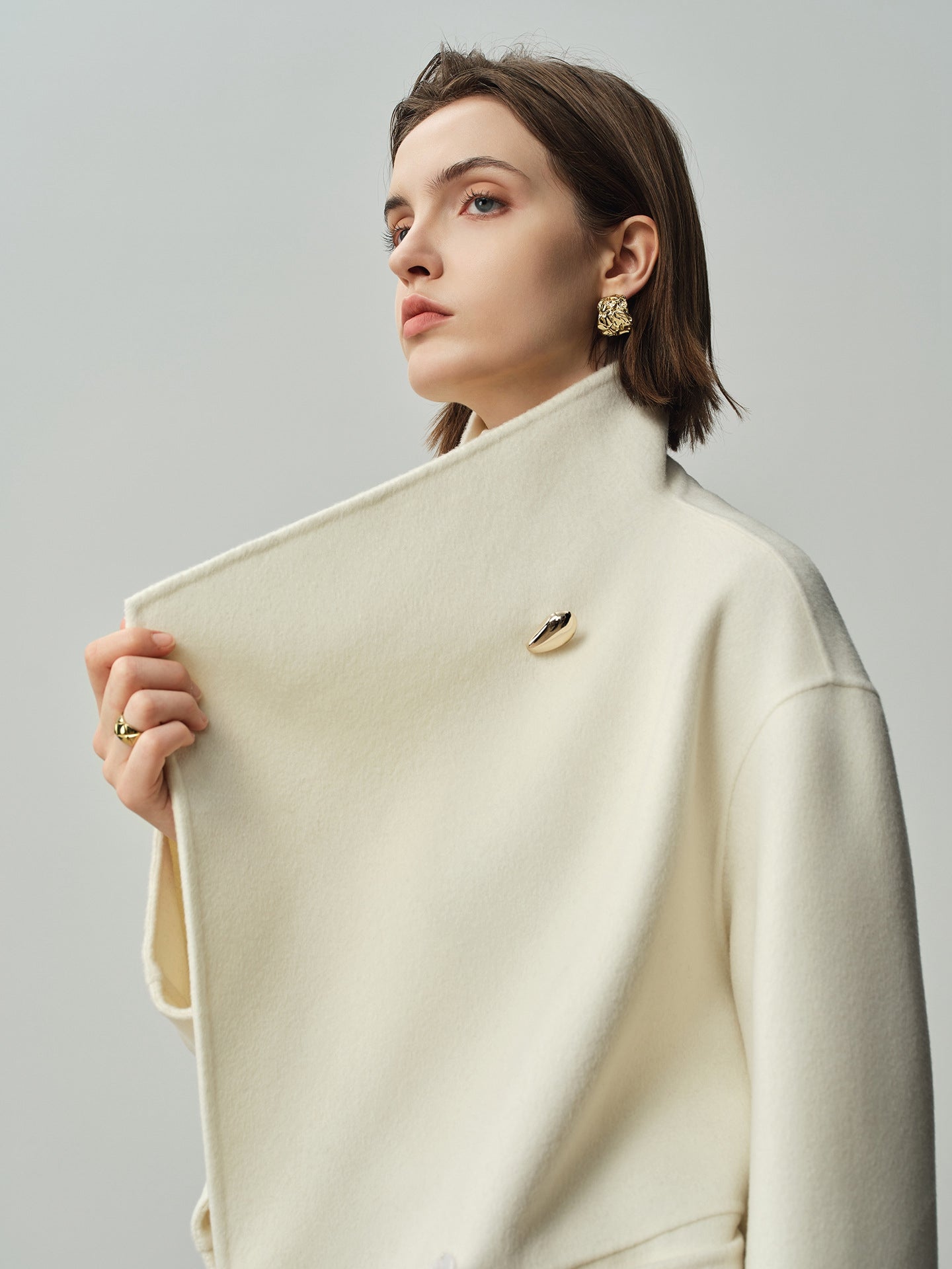 Asymmetric Wool-Cashmere Coat — Elegant Wrap Design