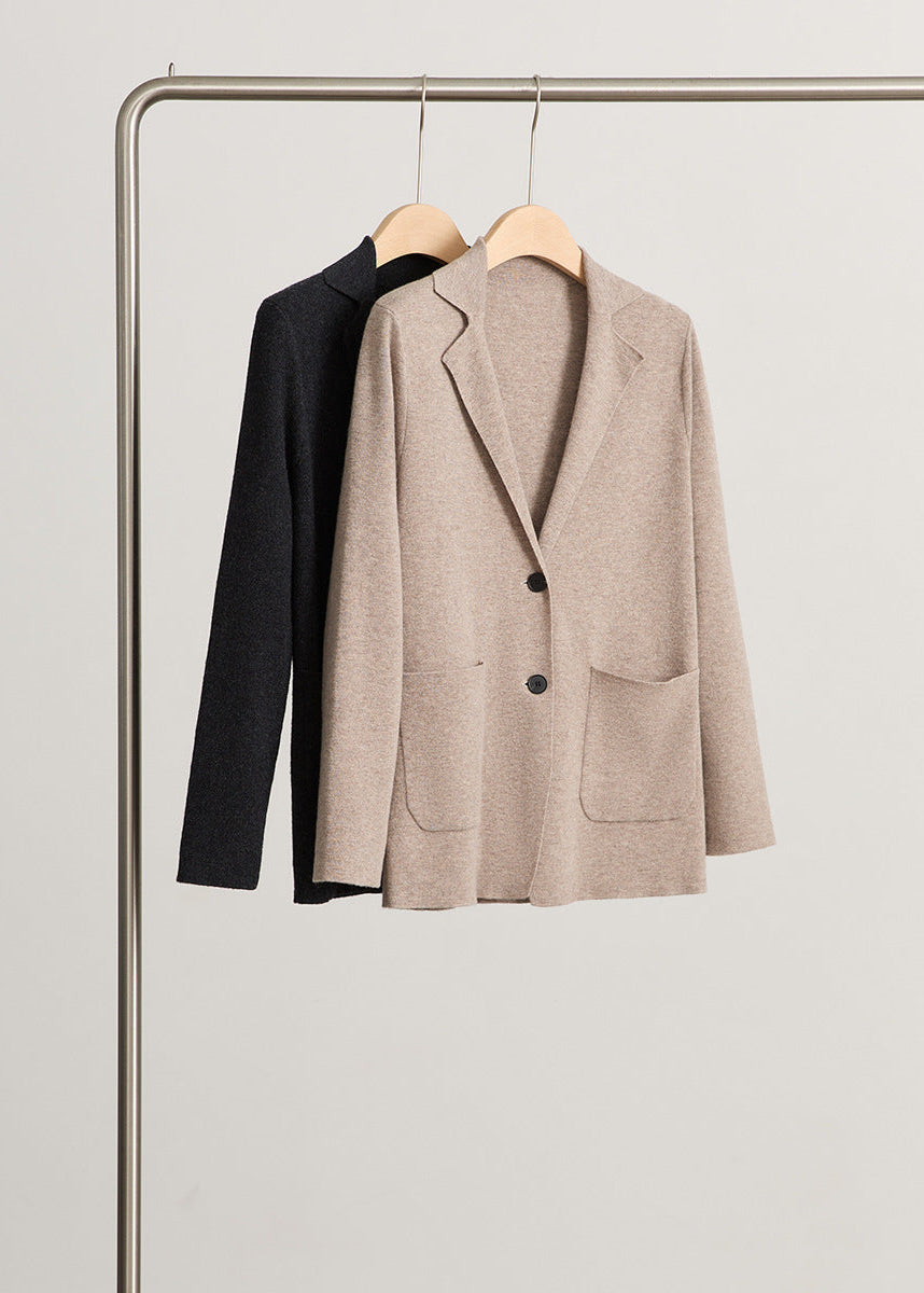 Women’s Wool Cardigan Coat – Simple, Warm, Solid Color