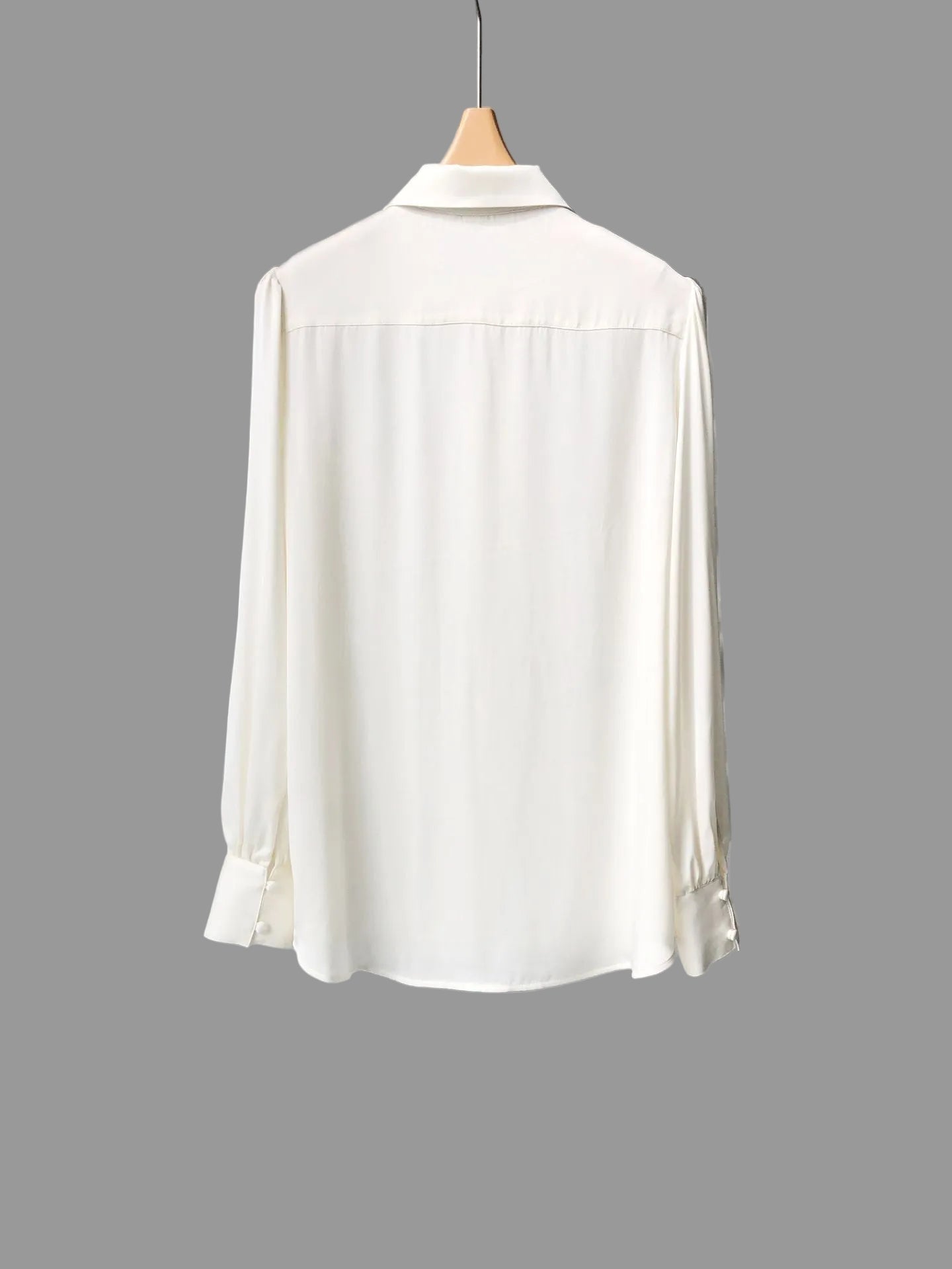 19 Momme Silk Double Georgette Blouse – Covered Buttons