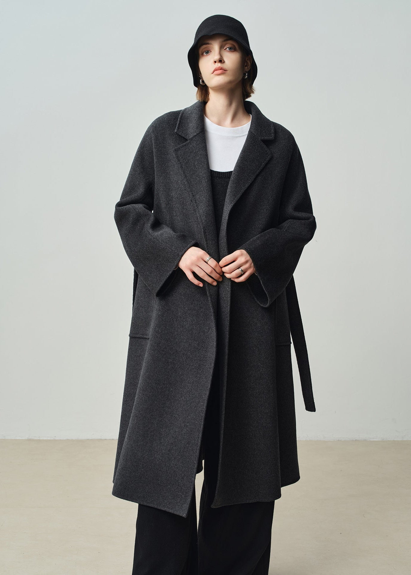 Relaxed Double-Faced Wool & Cashmere Wrap Coat