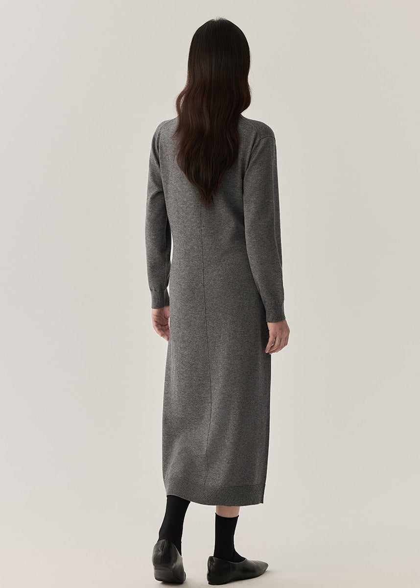Women’s Wool-Cotton Blend Knit Midi Dress