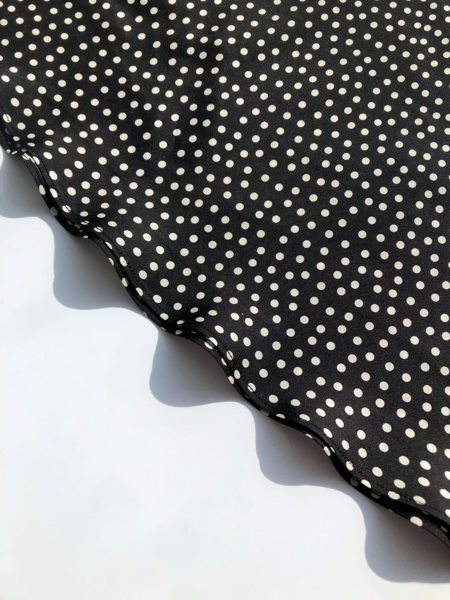 Elegant Polka Dot Silk-Blend Skirt | Asymmetrical Draped Design