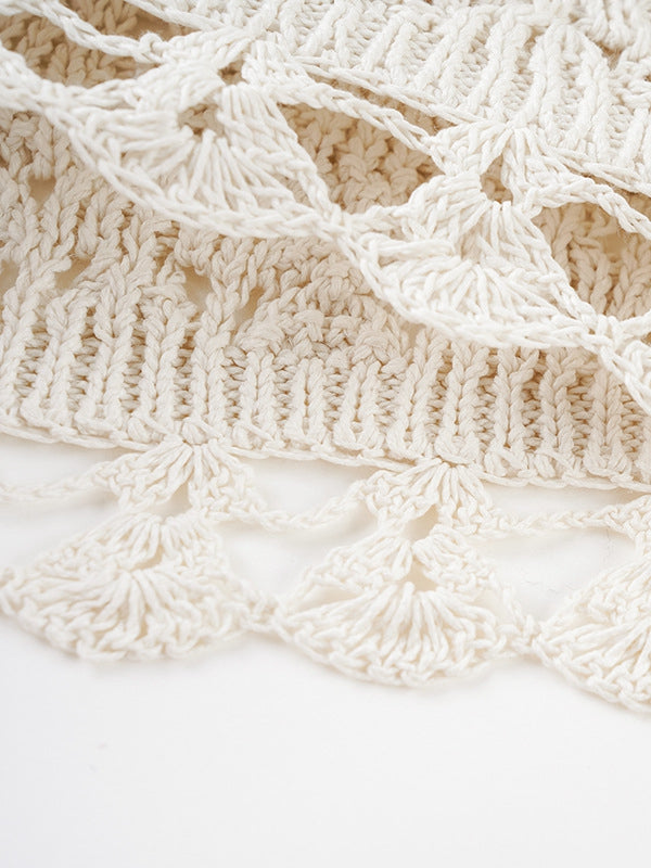 Sheer Crochet Knit Top – Minimalist Pullover