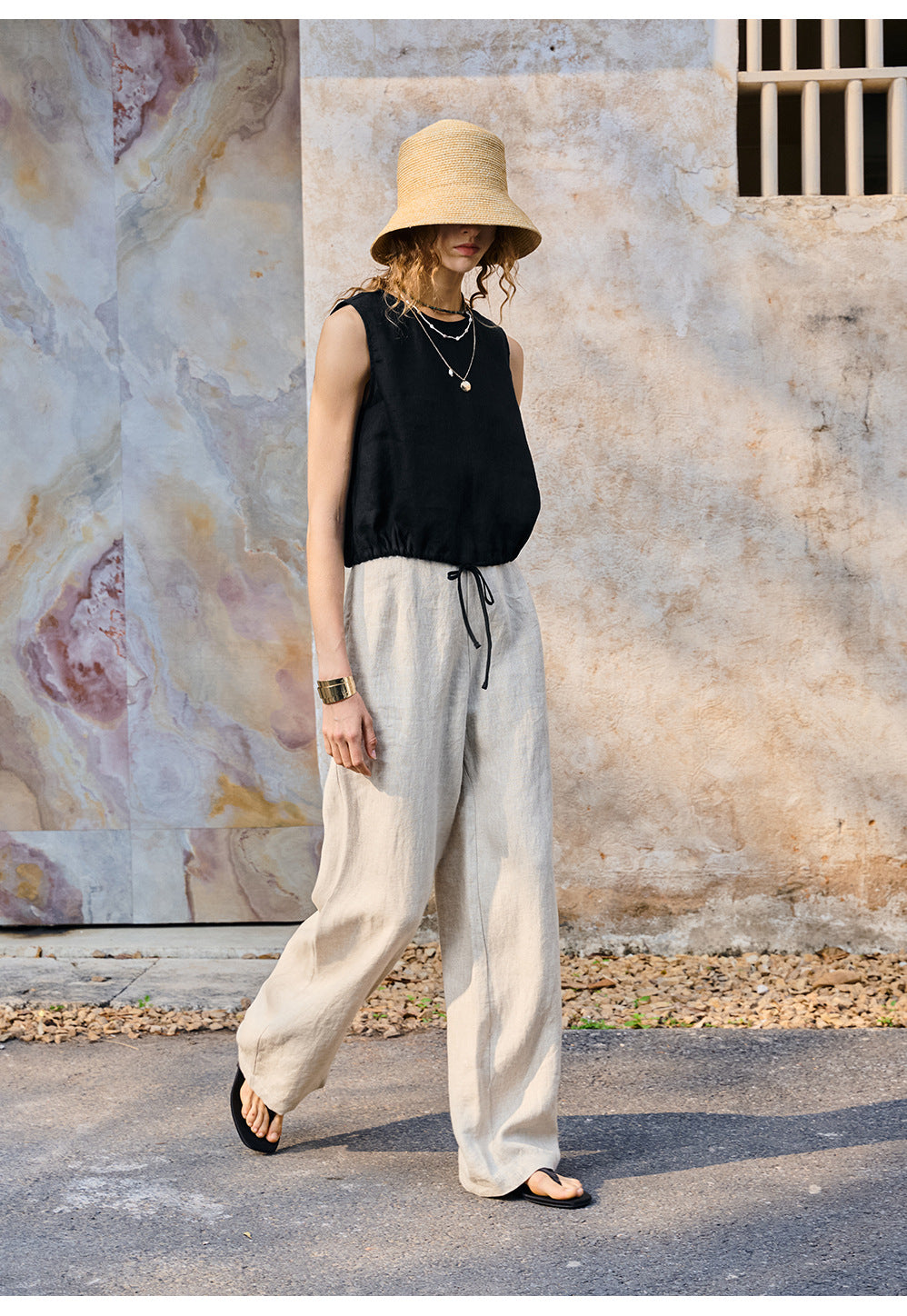 100% Linen Wide Leg Pants