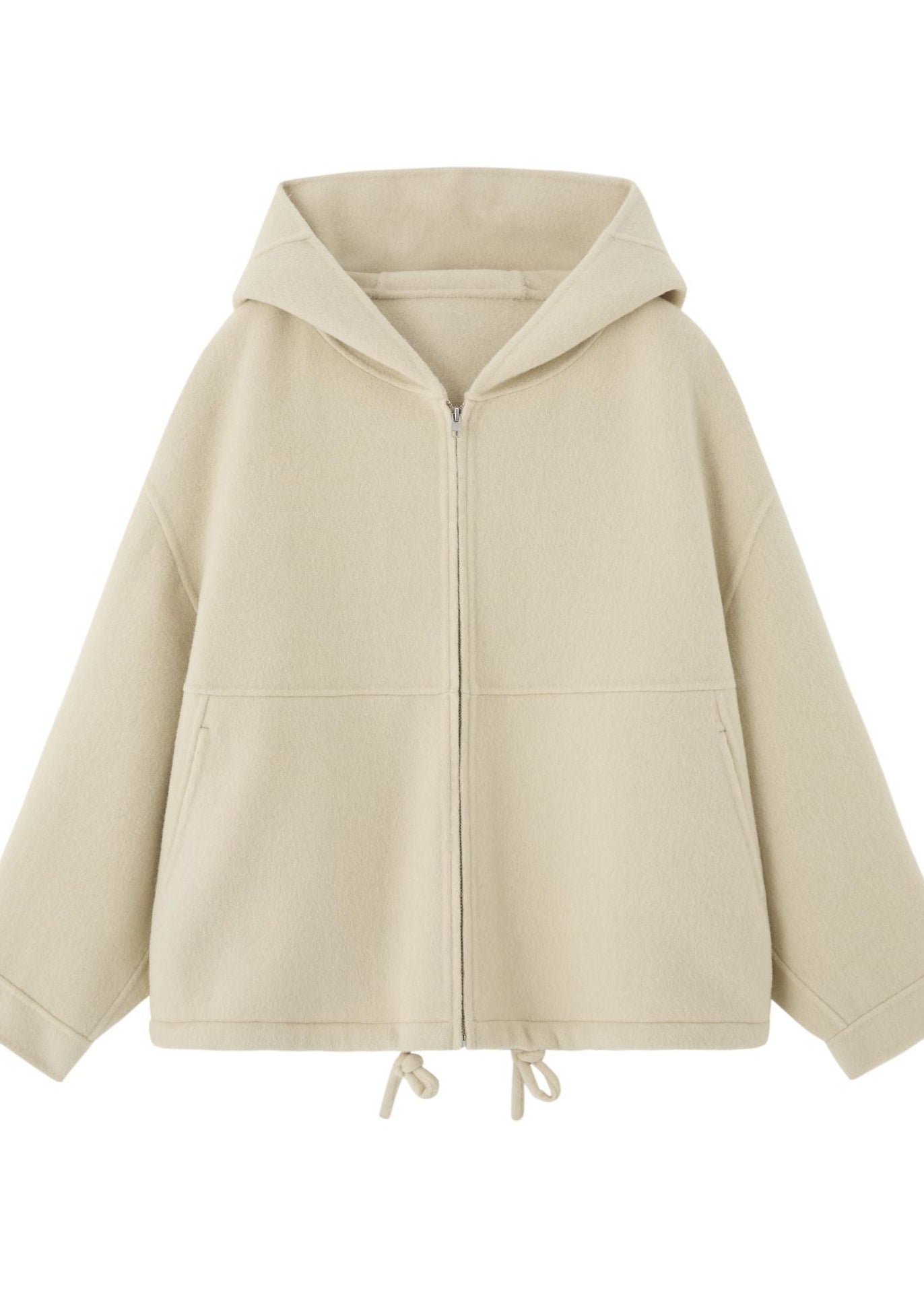 Women’s Double-Sided Wool Hooded Pullover – Mulberry Silk