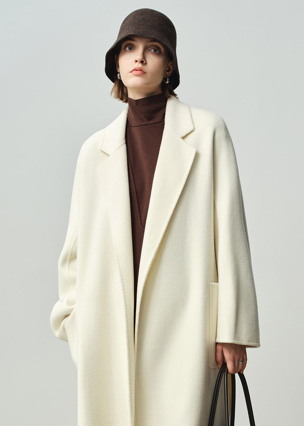 Relaxed Double-Faced Wool & Cashmere Wrap Coat