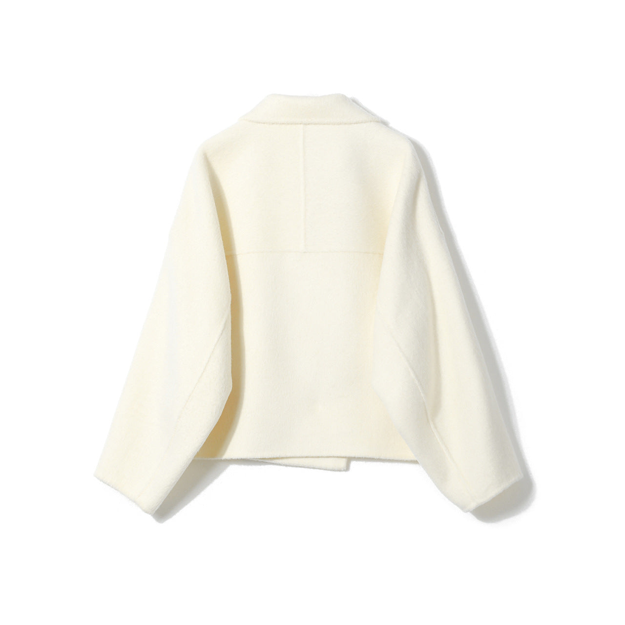 Women’s Double-Faced Wool-Blend Short Coat – Soft Rabbit Hair Blend Jacket