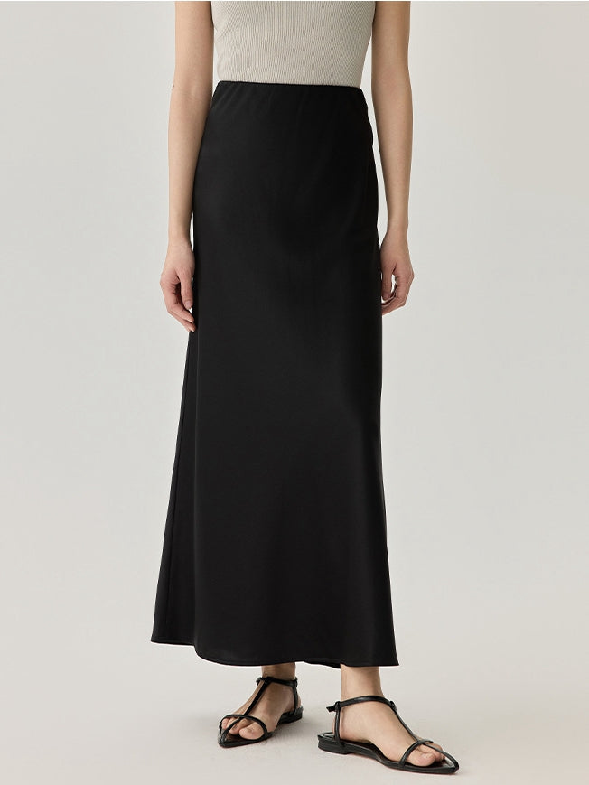 Real Silk High-Waisted Midi – French-Inspired, Elastic Waist
