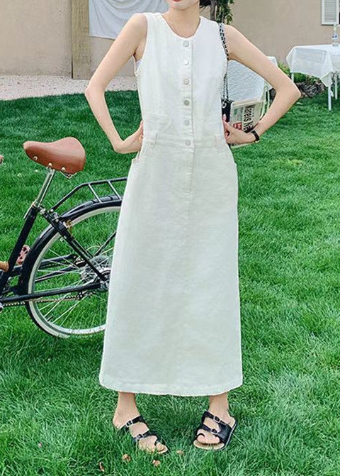 Cotton White Maxi Dress – S (Final Sale)