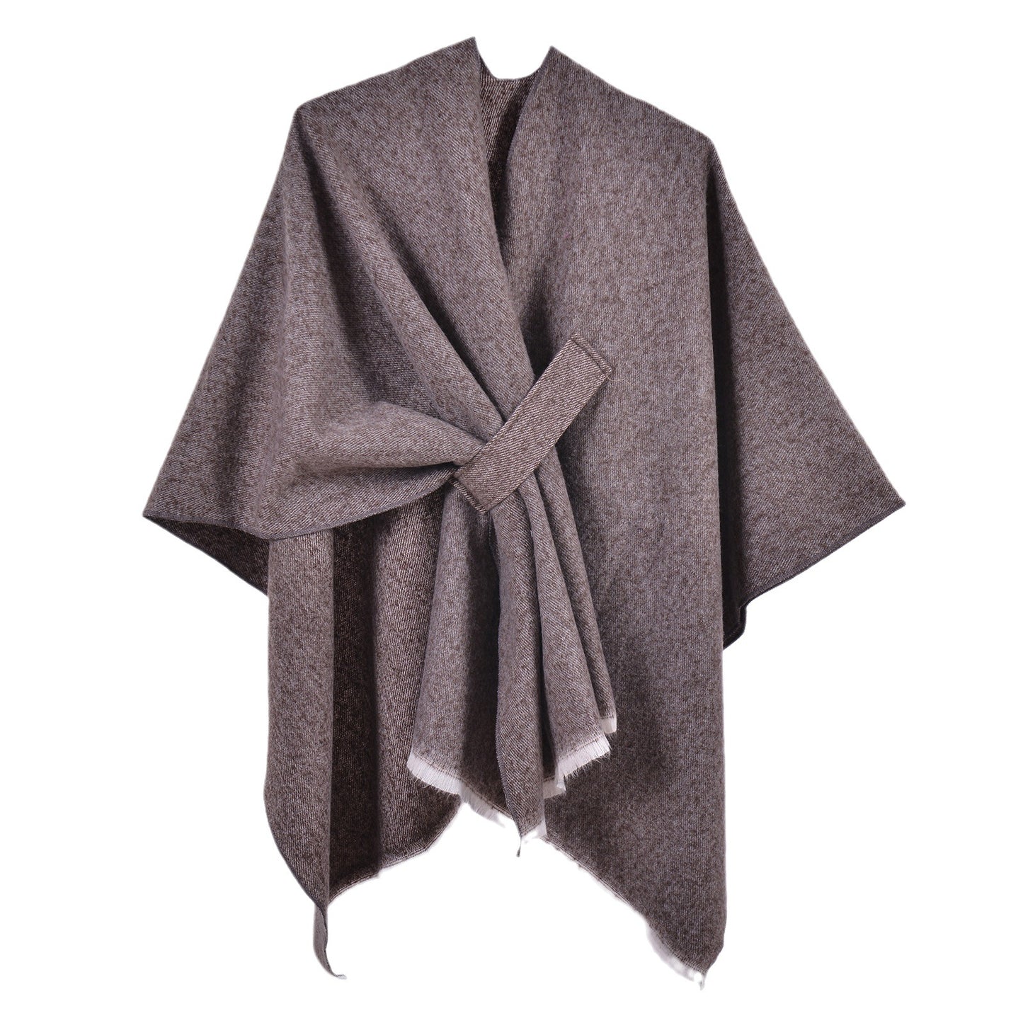 Faux Fur Trim Winter Cape Wrap  20230102