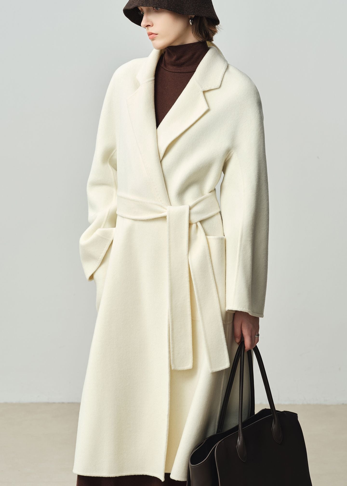 Relaxed Double-Faced Wool & Cashmere Wrap Coat