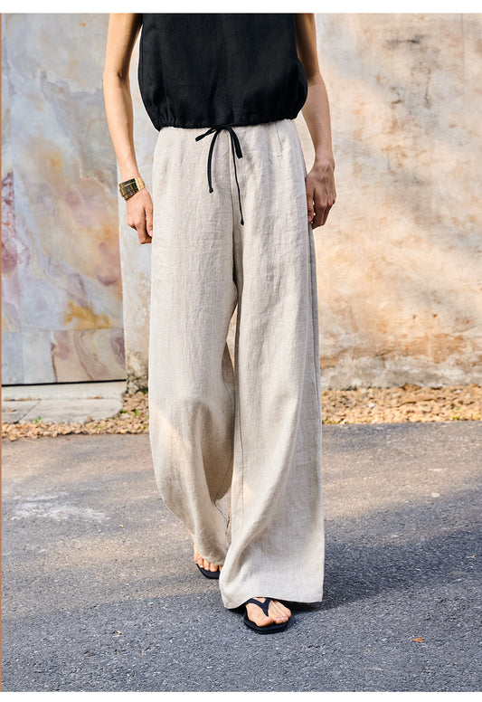 100% Linen Wide Leg Pants