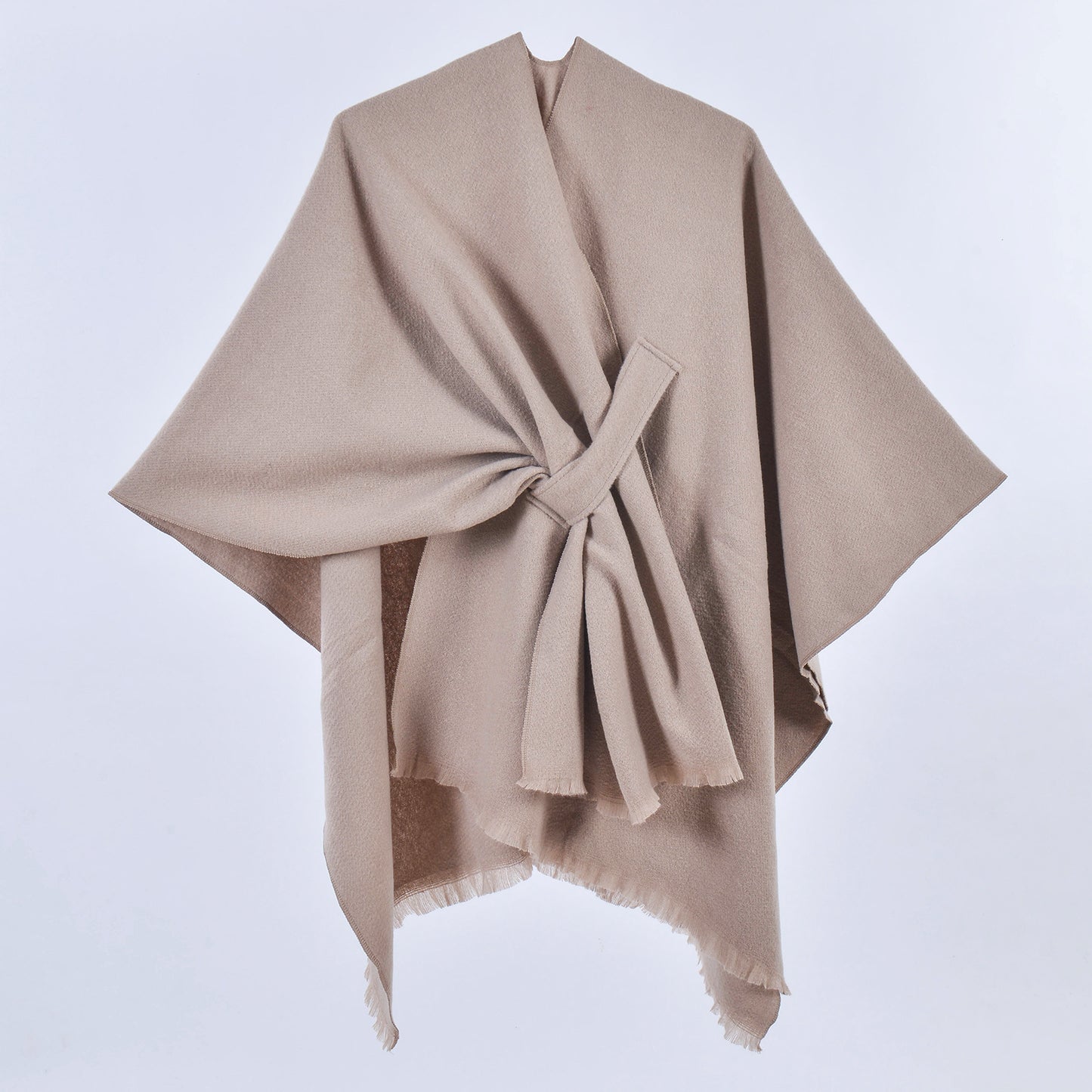 Faux Fur Trim Winter Cape Wrap  20230102