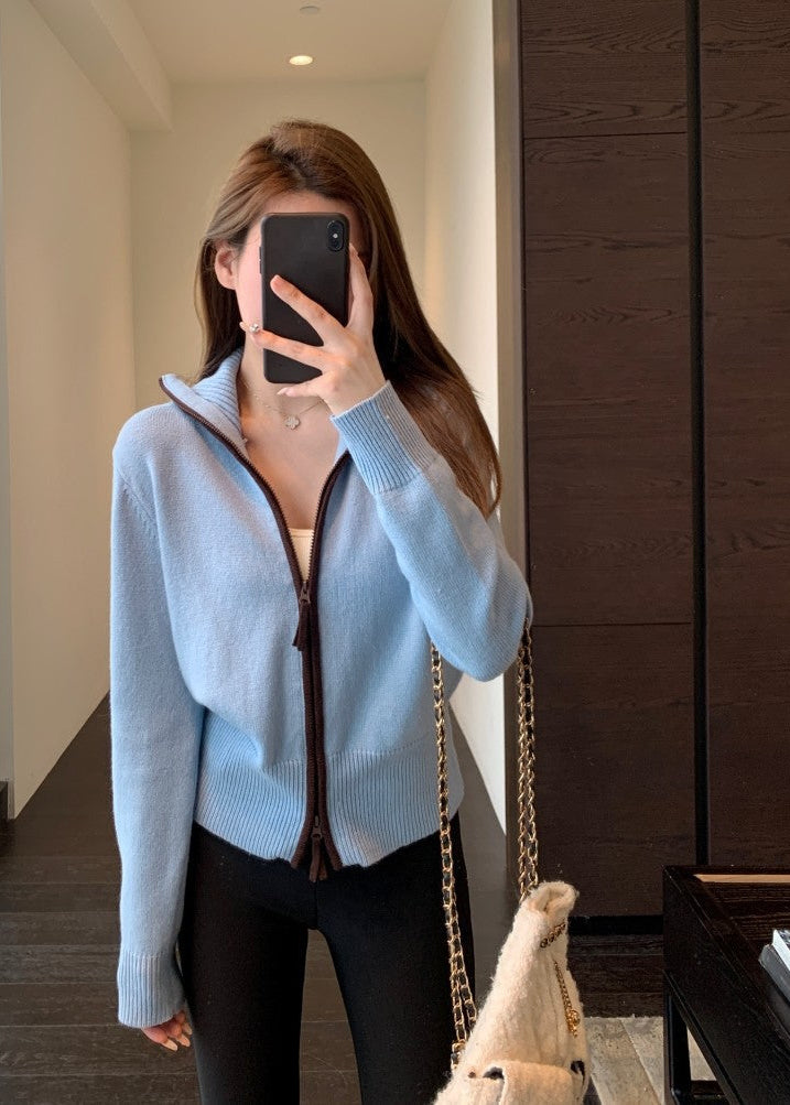 Women’s Zip-Up Knit Cardigan Sweater Jacket