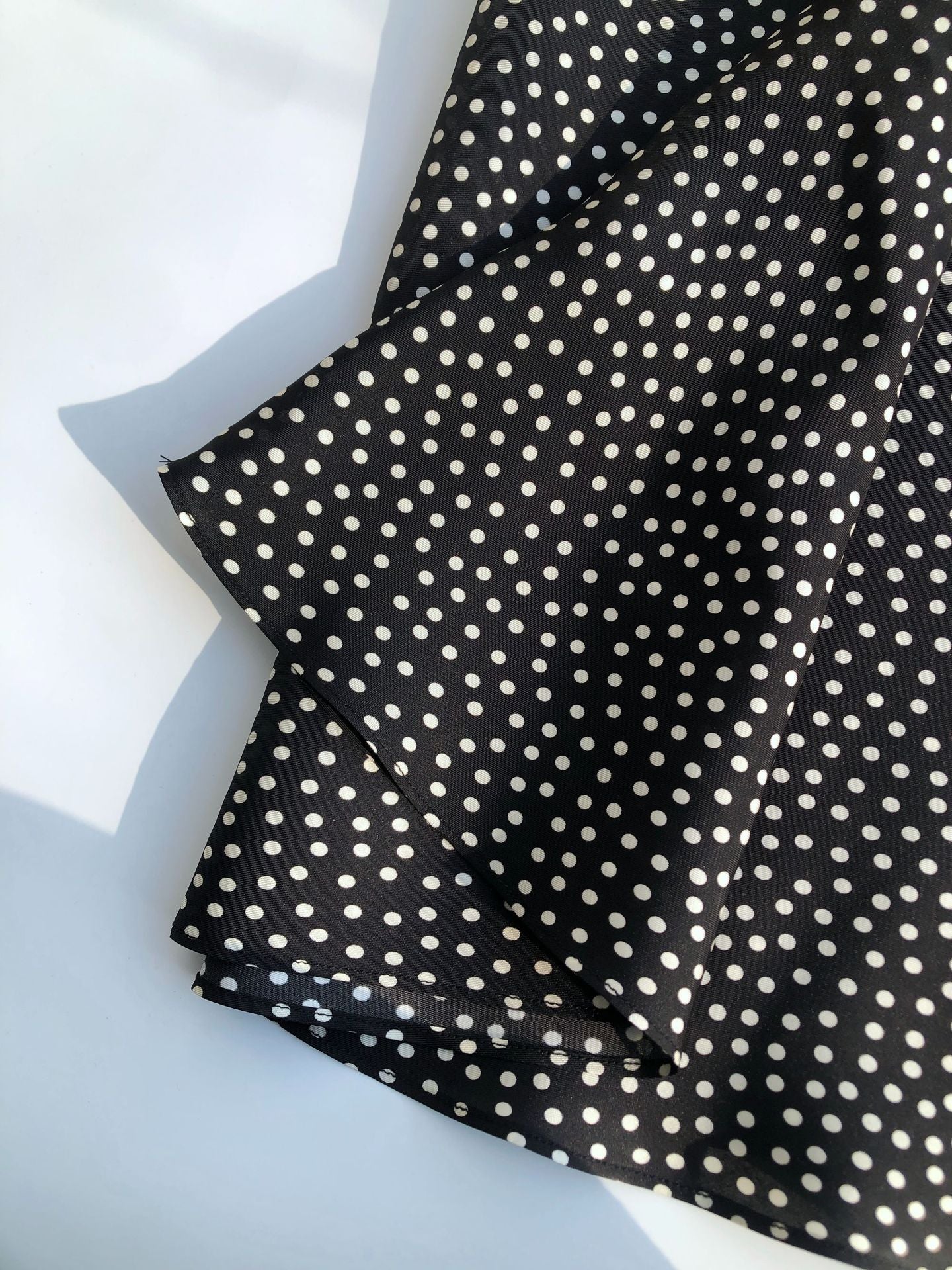 Elegant Polka Dot Silk-Blend Skirt | Asymmetrical Draped Design