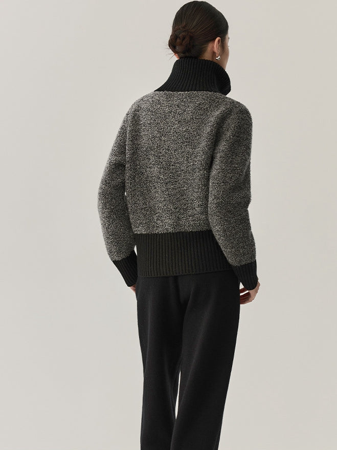 100% Wool Double-Zip Knit Jacket – Warm & Structured