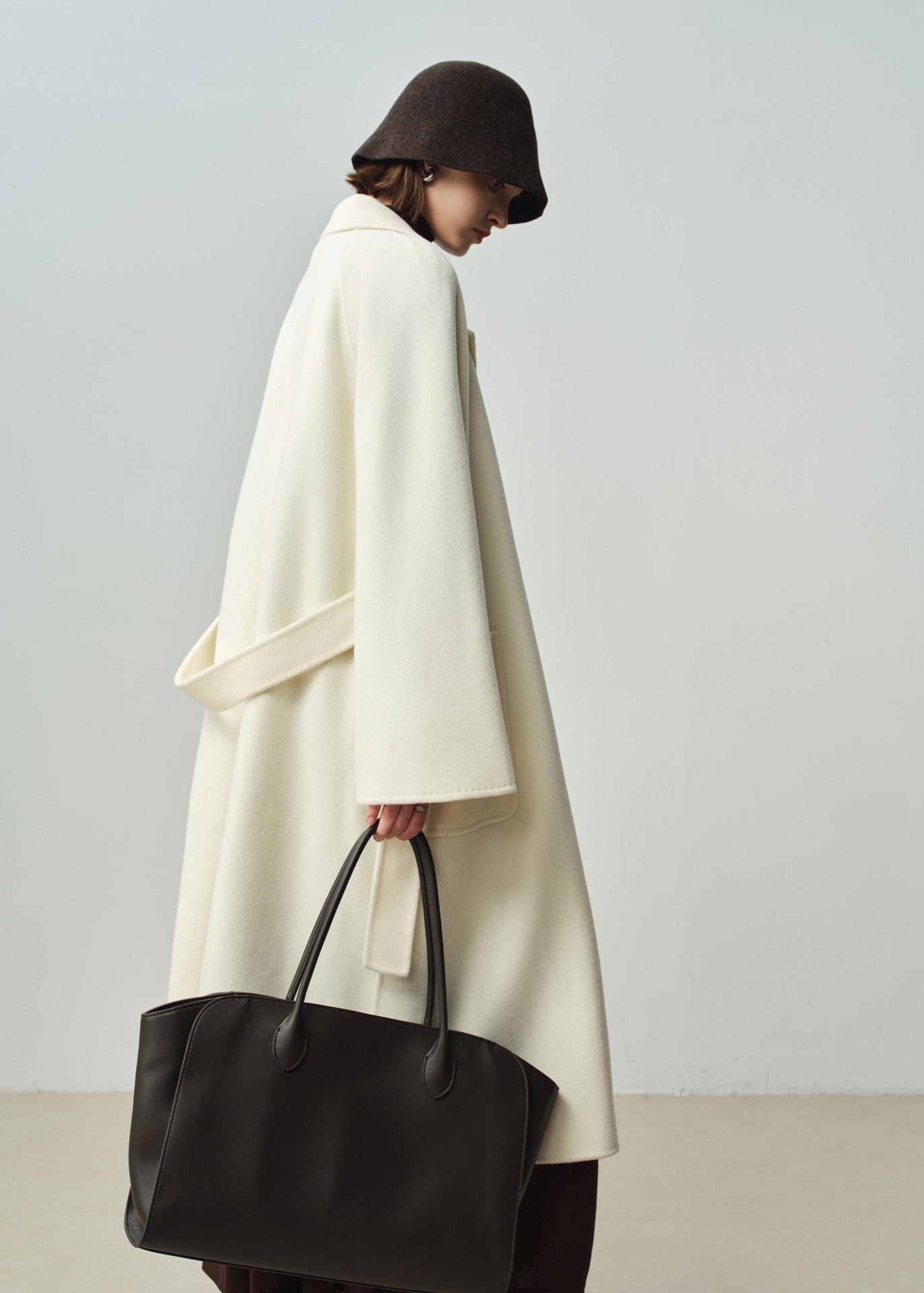Relaxed Double-Faced Wool & Cashmere Wrap Coat