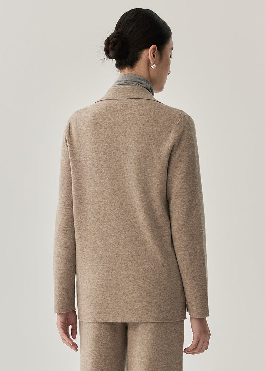 Women’s Wool Cardigan Coat – Simple, Warm, Solid Color