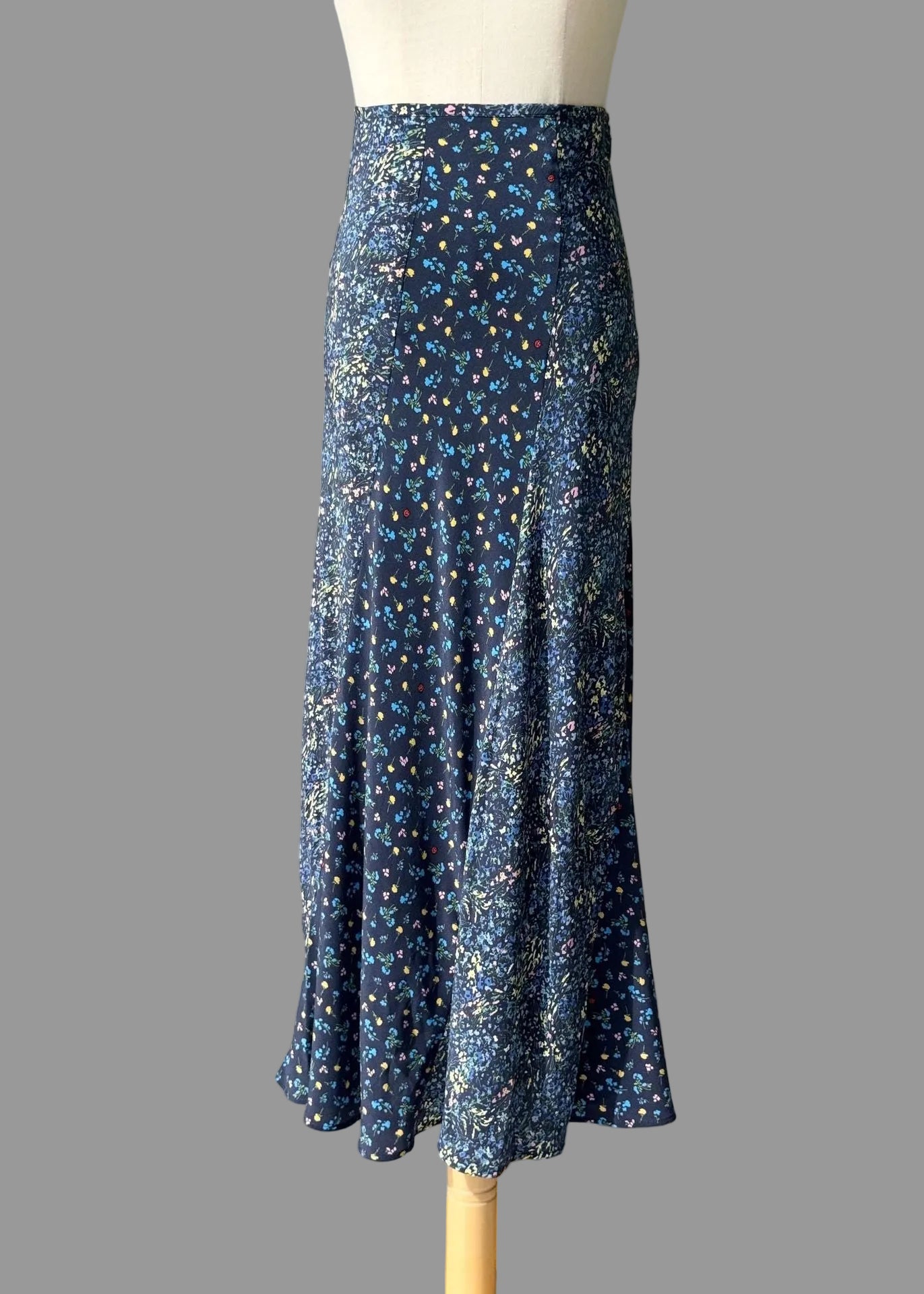 Silk Bias-Cut Midi Skirt